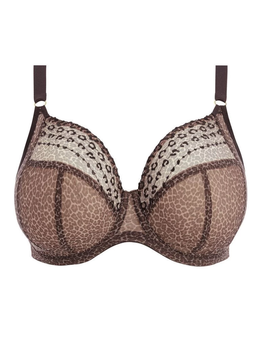 Elomi Matilda Plunge Bra in Leopard Print – Supportive Full Cup Underwire Lingerie