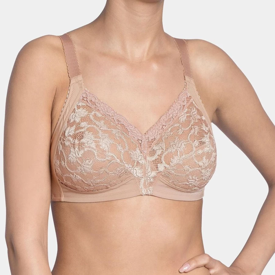 Triumph Doreen N Bra - White Delicate Lace Underwear Women's Comfortable T-Shirt Bra