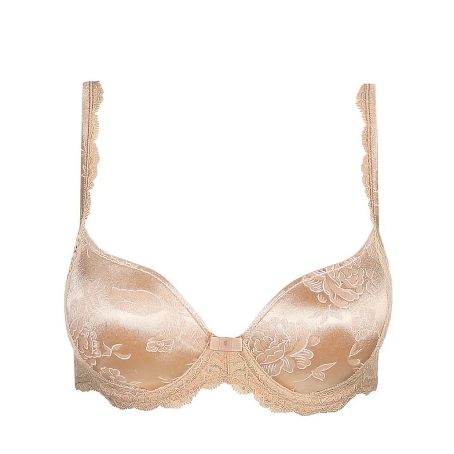 Wix Marie Jo Sylvia Heart Shape Bra in Glossy Sand - Comfortable Lace Underwire Push Up Bra for Women