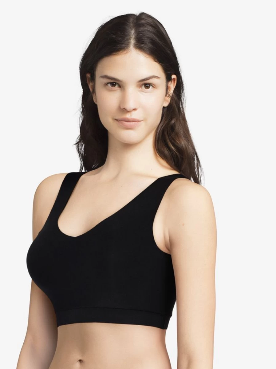 Chantelle Soft Stretch V-Neck Padded Crop Top - Comfortable Lightweight Women's Loungewear