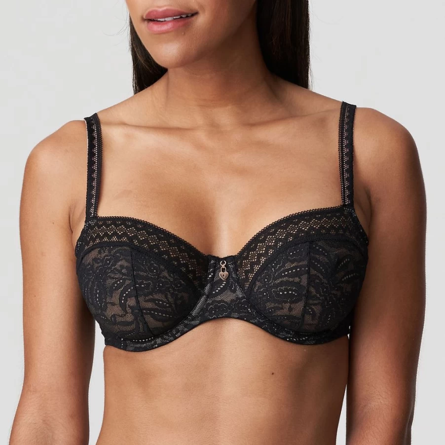 Primadonna Twist Palermo Non-Padded Balcony Bra in Black - Supportive & Comfortable Lingerie