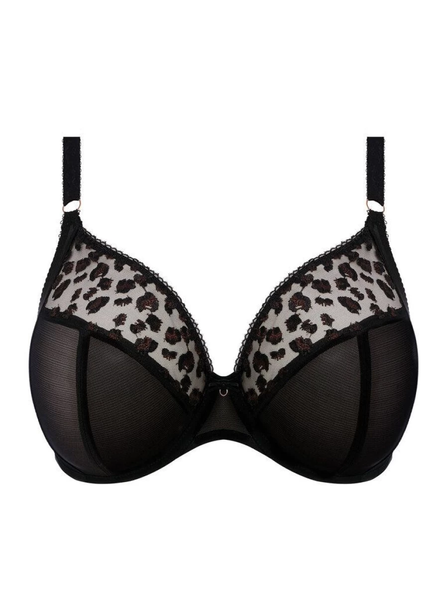 Elomi Namrah Plunge Bra in Black – Supportive Full-Cup Underwire Lingerie